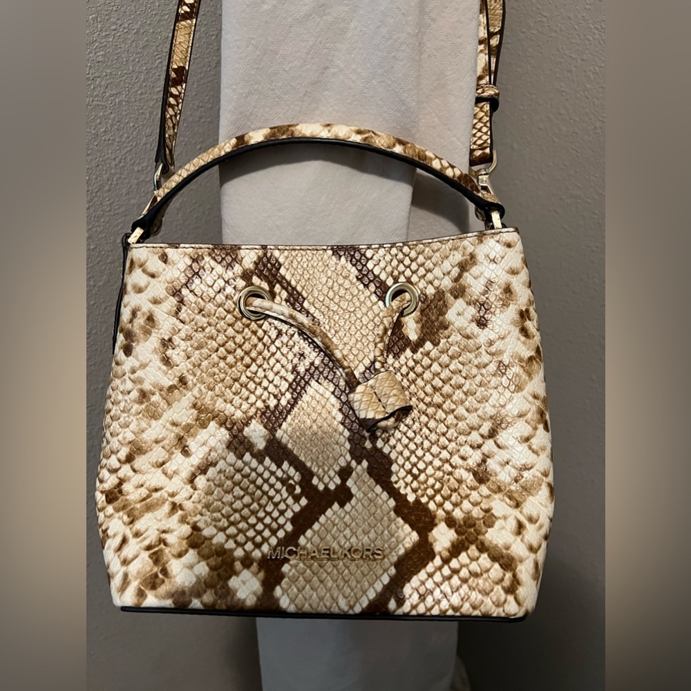 Snake Embossed Leather Michael Kors Bag